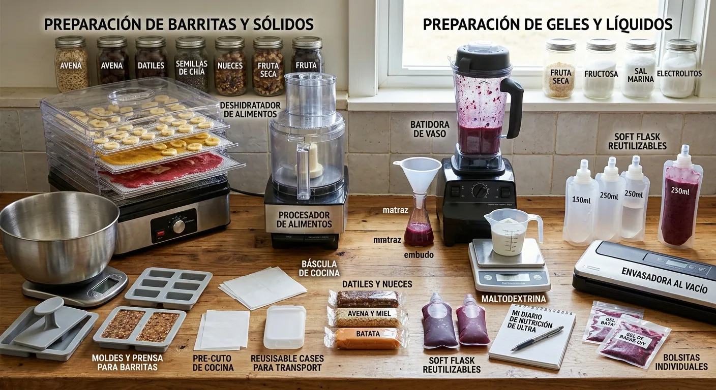 Material de cocina para preparar tu propia nutrición de ultra