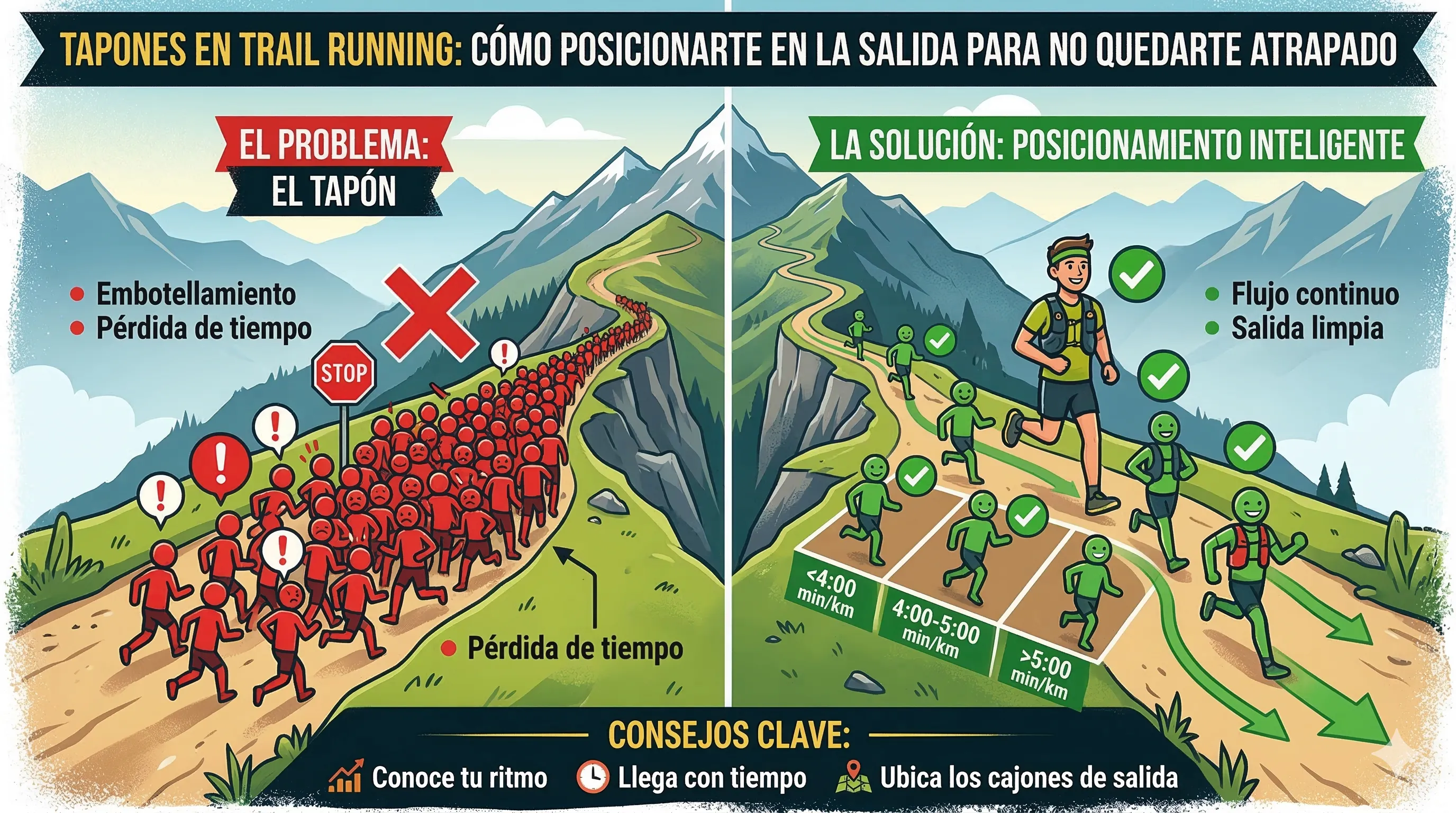 Tapones en trail running: cómo posicionarte en la salida para no quedarte atrapado