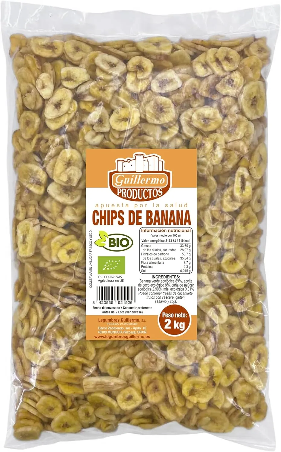 Chips de Plátano Deshidratado Guillermo