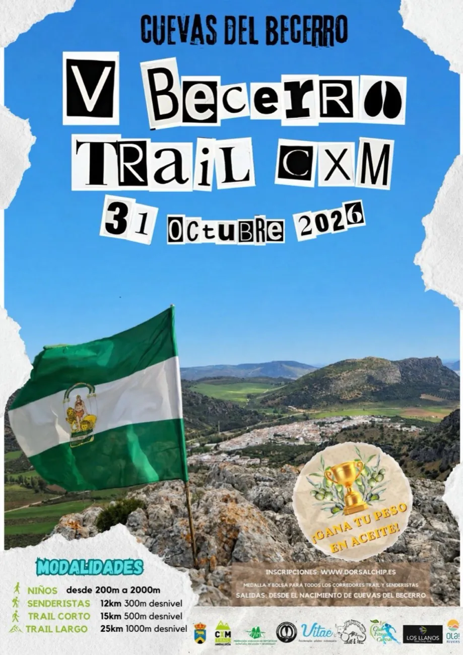 Cartel de Becerro Trail en Cuevas del Becerro, malaga