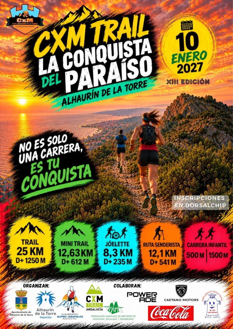 Cartel oficial de CxM Trail Alhaurín de la Torre — 14 de febrero de 2027 en Alhaurín de la Torre, castellon