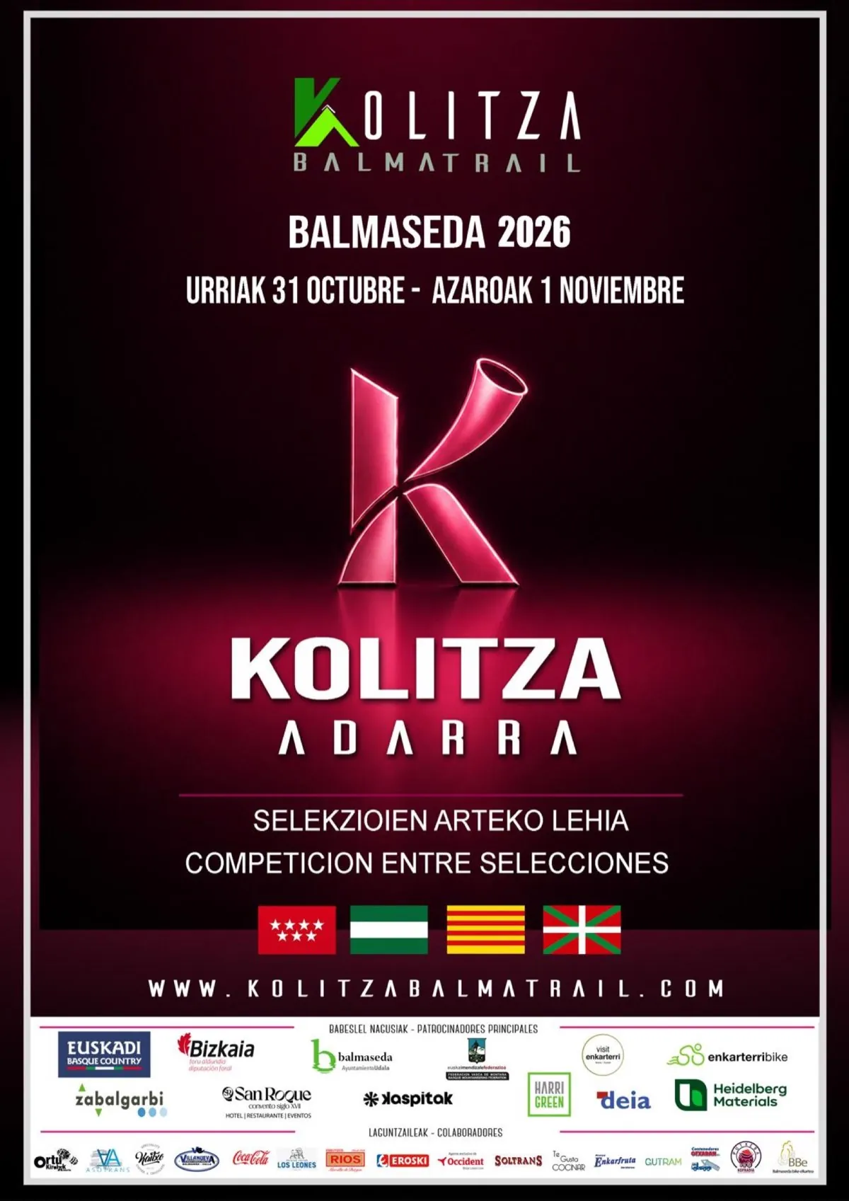 Cartel de Kolitza Balmatrail en Balmaseda, vizcaya