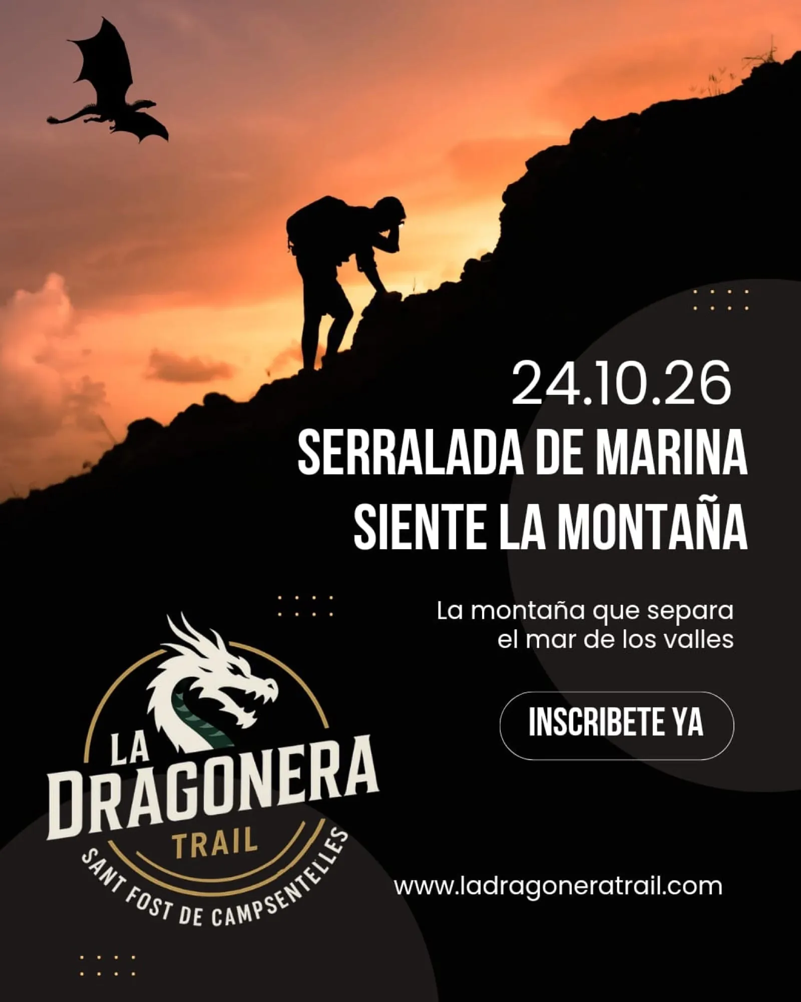 Cartel de La Dragonera Trail en Sant Fost de Campsentelles, barcelona