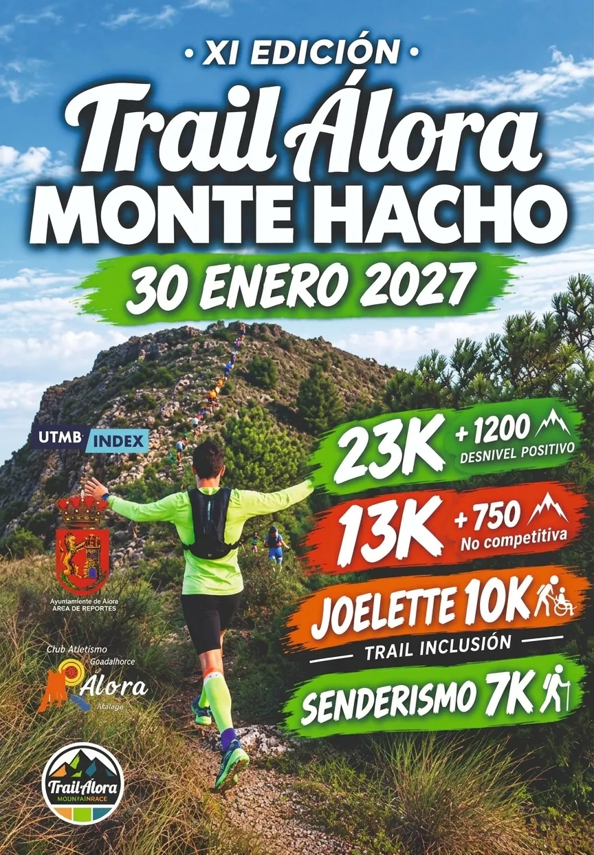 Cartel oficial de Trail Álora Monte Hacho — 13 de febrero de 2027 en Álora, malaga