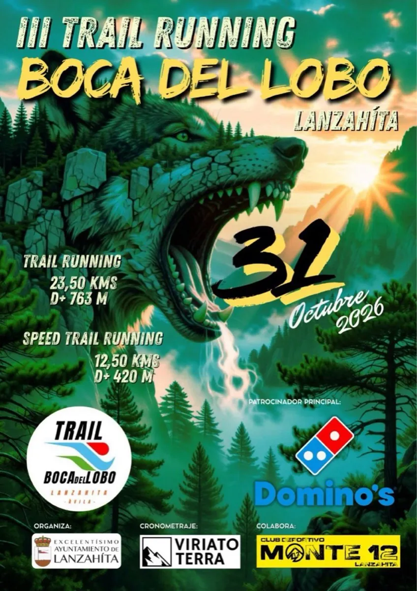 Cartel de Trail Boca del Lobo en Lanzahíta, burgos