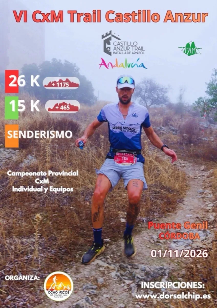 Cartel de Trail Castillo de Anzur en Puente Genil, malaga